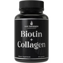 Biotin 및 Collagen 보충 – 10,000mcg Biotin + Bovine Collagen for Thinning & Brittle Hair. 고급 2-in-1 비타민 복합체. 여성을 위한 더 두꺼운, 더 건강한 머리 성장, 남자