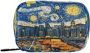 Pill Box 7 Day Starry Night Sky City Pill Case Bag Travel Pill 주최자 가방 지퍼 휴대용 주간 케이스 컴팩트 사이즈 비타민 보충 홀더