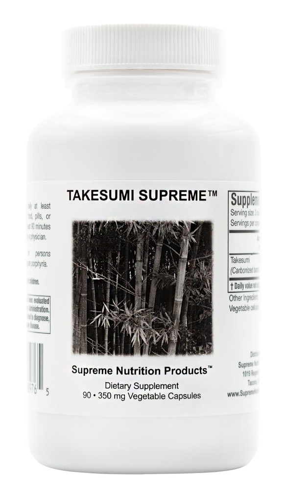 Supreme Nutrition Takesumi Supreme, 90 순수 활성 대나무 숯 채식 캡슐