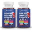 8 in 1 Immune Defense Booster Supplement Gummies with Astragalus Root, 비타민 C 및 아연, 비타민 D3, Elderberry 및 Quercetin (2 팩)