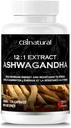 CBInatural Ashwagandha 12 : 1 추출물 500mg (6000 mg Equivalent) - 에너지, 활력 및 남성의 웰빙 지원 - 120 Vegan 캡슐, 4 월 공급
