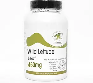 Wild Lettuce Leaf 450mg ~ 200 캡슐 - 첨가제 없음 ~ Naturetition Supplements