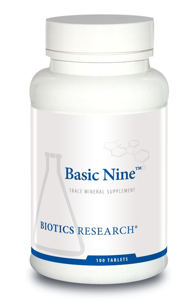 Biotics Research Basic Nine Whole Food Sourced Rare Trace Minerals, Phytochemically Bound는 산화 방지제 SOD 및 Catalase, 100 정제를 포함합니다