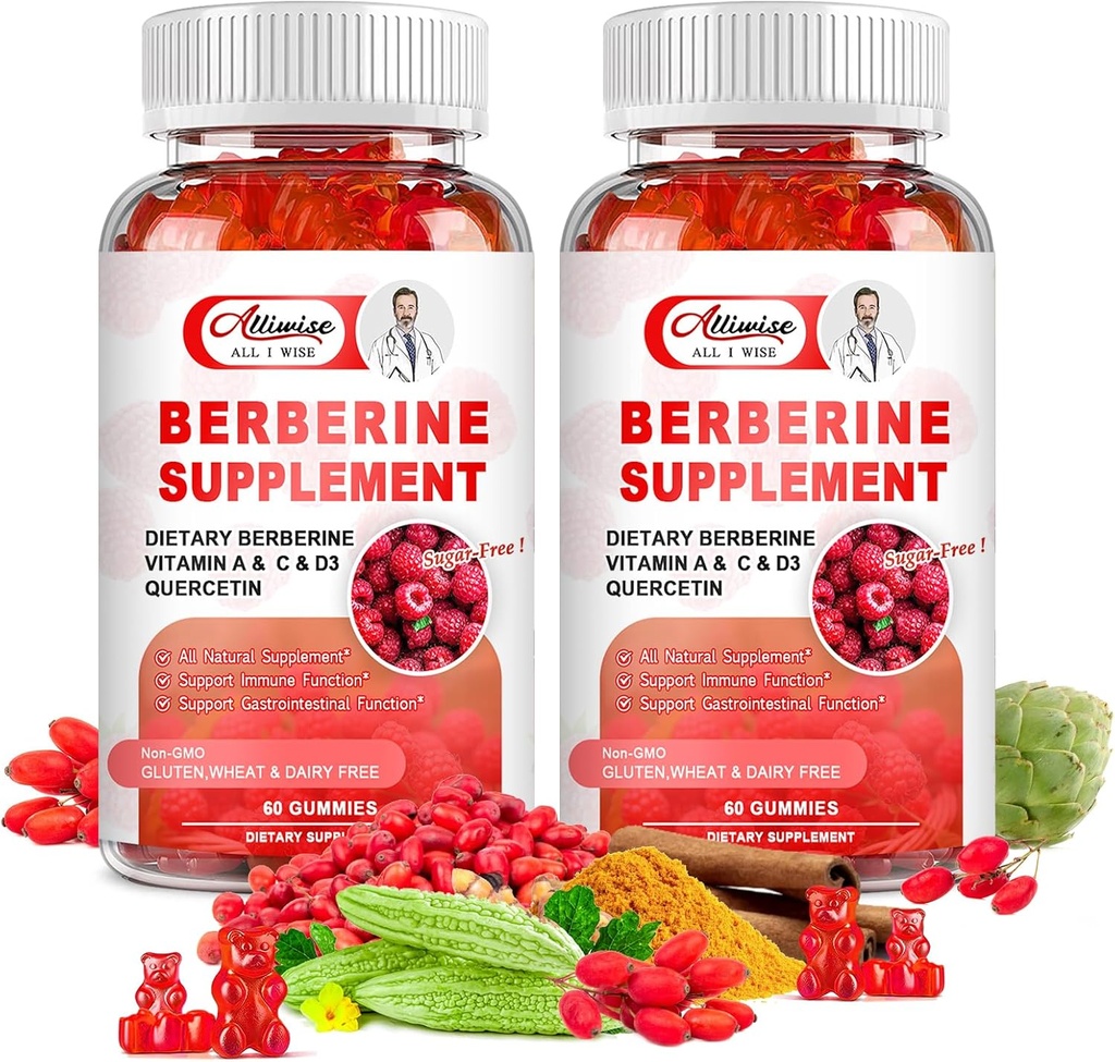 설탕 자유로운 Berberine 보충교재 Gummies, Ceylon Cinnamon, Quercetin, Multivitamin를 가진 본래 Berberine HCL, Immune를 지원하고 & 여성 & 남자를 위한 위장 기능 & 대사