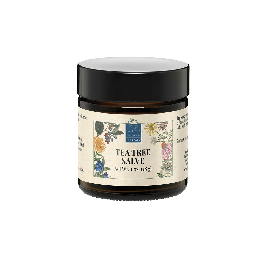 Wise Woman Herbals - Tea Tree Salve - 1 Oz - 정상 건강 한 피부를 촉진, Toenails, Fingernails 및 Body에 Aid 건조 Itchy 피부와 자극