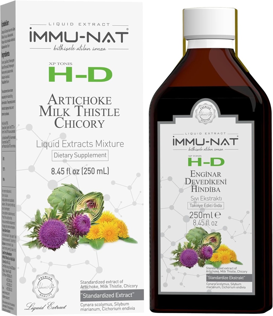 H-D Herbal Liver Detox, Cleanse 및 Repair Liquid Supplement - Gut Health 및 Kidney Function 지원 - 우유 이틀, Artichoke 및 Chicory - Non-GMO (8.50oz)