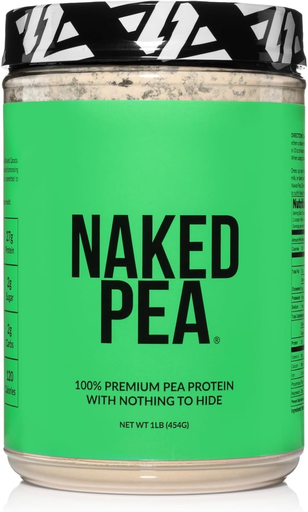 Naked Pea - Pea Protein Isolate - 식물 기반, 채식 및 채식 단백질. Digest, Non-GMO, Lactose, No Soy 및 글루텐 무료 - 15 서빙