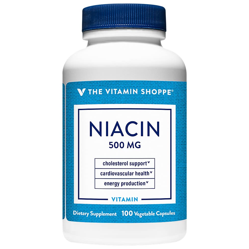 비타민 Shoppe Niacin - 콜레스테롤 지원 - 500 MG (100 야채 캡슐)