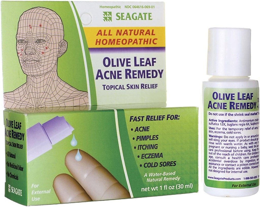 Seagate 제품 Homeopathic 올리브 잎 자연적인 여드름 Remedy (1의 포장) 1 Ounce