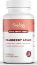 크랜베리 알약 475mg의 Urinary Tract 건강 & Bladder 지원, 집중된 크랜베리 분말, 비 GMO, 설탕 자유로운 크랜베리 보충교재, 2 달 공급을 위한 60의 Vegan 캡슐