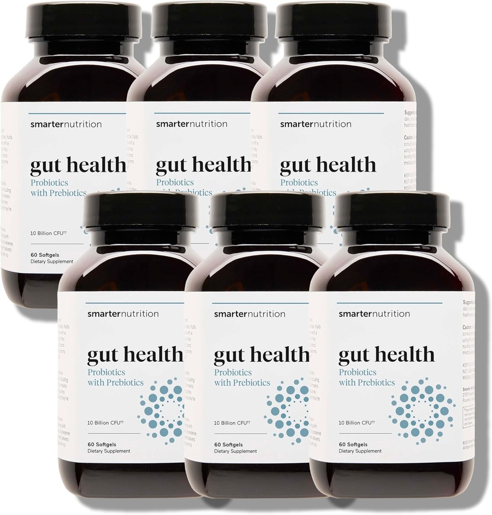 Prebiotics를 가진 더 똑똑한 영양 Gut 건강 Probiotics - 소화를 위한 MCT 기름을 가진 100%년 Soil 근거한 균류, Gut Microbiome - 채식주의자 - 360 조사 (6의 포장) - 180 일 공급