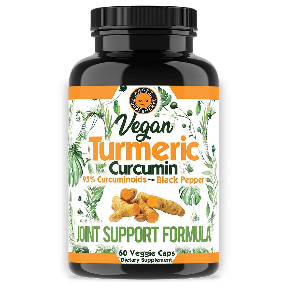 Black Pepper Extract (60 Veggie 캡슐 - 2 개월 공급), 95 % Curcuminoids - 관절 지원 및 구호를위한 모든 천연 강력한 산화 방지제 (1-Bottle)