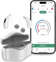 충전식 수석 보청기, RIC 16 채널 보청기, 성인 블루투스, 스마트 노이즈 취소, APP 제어, 흰색 디지털 보청기 장치와 수석 보청기