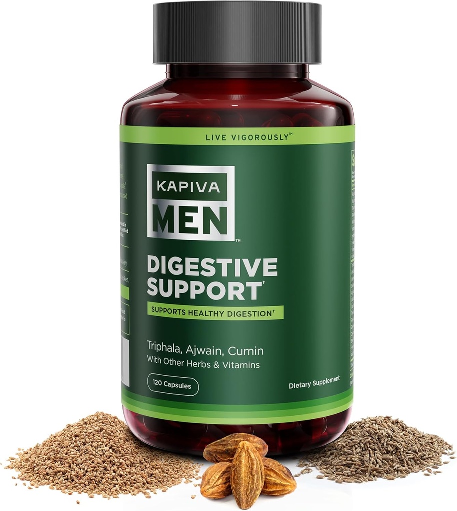Triphala, Ajwain, Cumin 및 다른 허브 및 비타민을 가진 소화 지원 보충교재는, 건강한 소화 및 Gut 건강, 60 일 공급, 120의 캡슐을 지원합니다