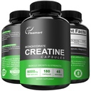 Micronized 크레아틴 Monohydrate 캡슐, Keto 친절한, 5000mg, 180의 캡슐, 크레아틴 Monohydrate 알약 시험되는 제3자, 미국에서 제조하는, 비 GMO, 글루텐 자유로운, Vegan 안전
