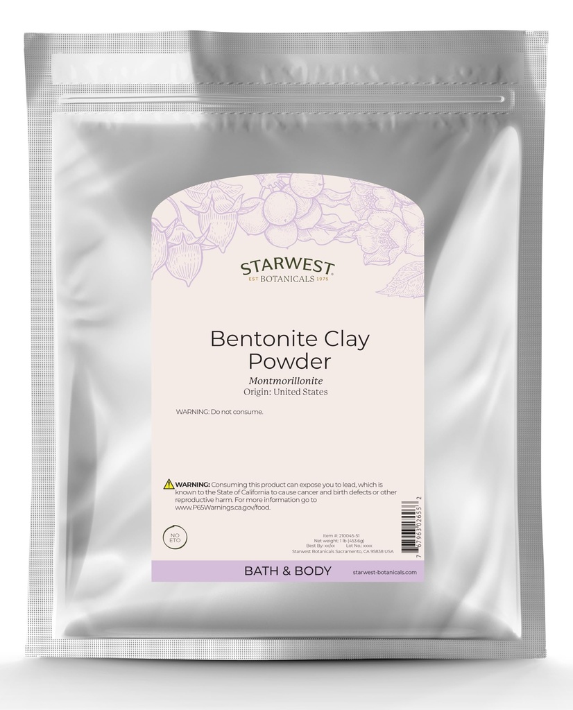 Starwest Botanicals 나트륨 벤토나이트 클레이, 1 파운드
