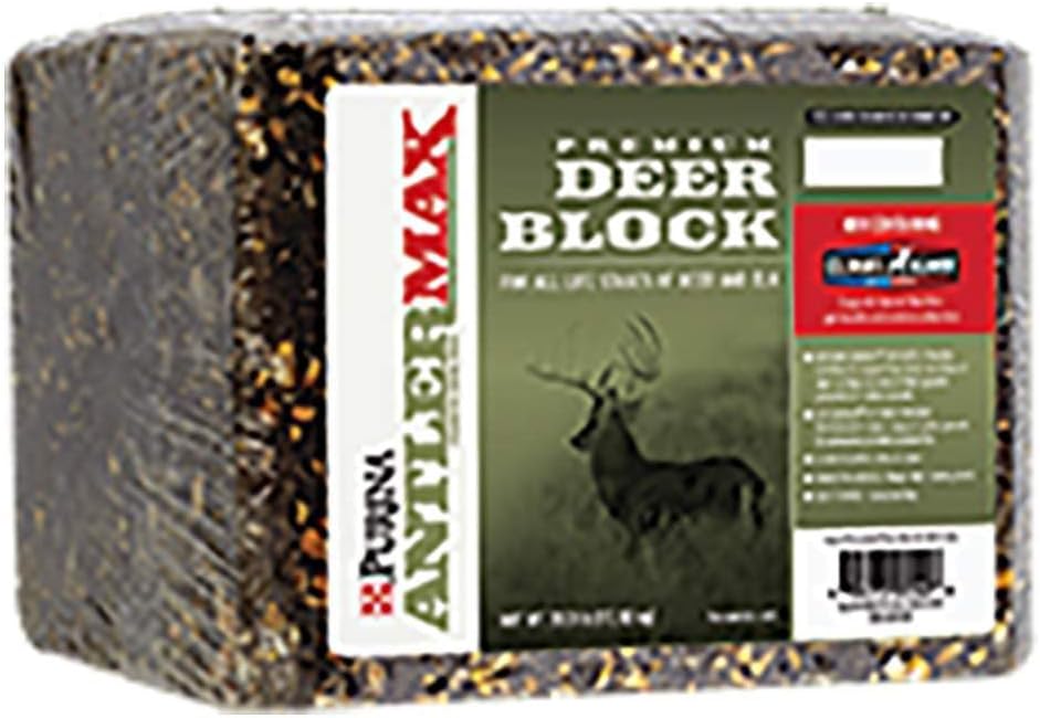 Purina AntlerMax | 물 저항하는 데어 피드 블록 | Antler 성장에 대한 Diet-Enrichment | 33 파운드 (33 파운드) 블록