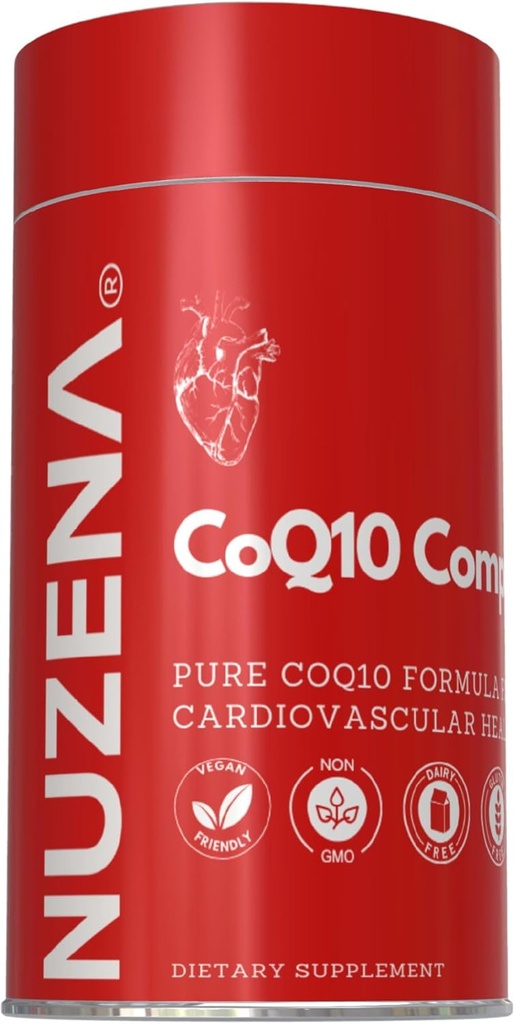 Nuzena Coenzyme Q10 200mg 캡슐, 심장 건강을 위한 미국 유기 Coq 10 Ubiquinone에서 만드는, 더 나은 흡수 & 강력한 산화 방지제 (30의 포장)