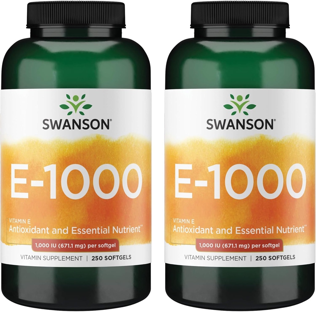 Swanson 천연 비타민 E 1000 Iu (671.10 밀리그램) 250 Sgels (2 팩)