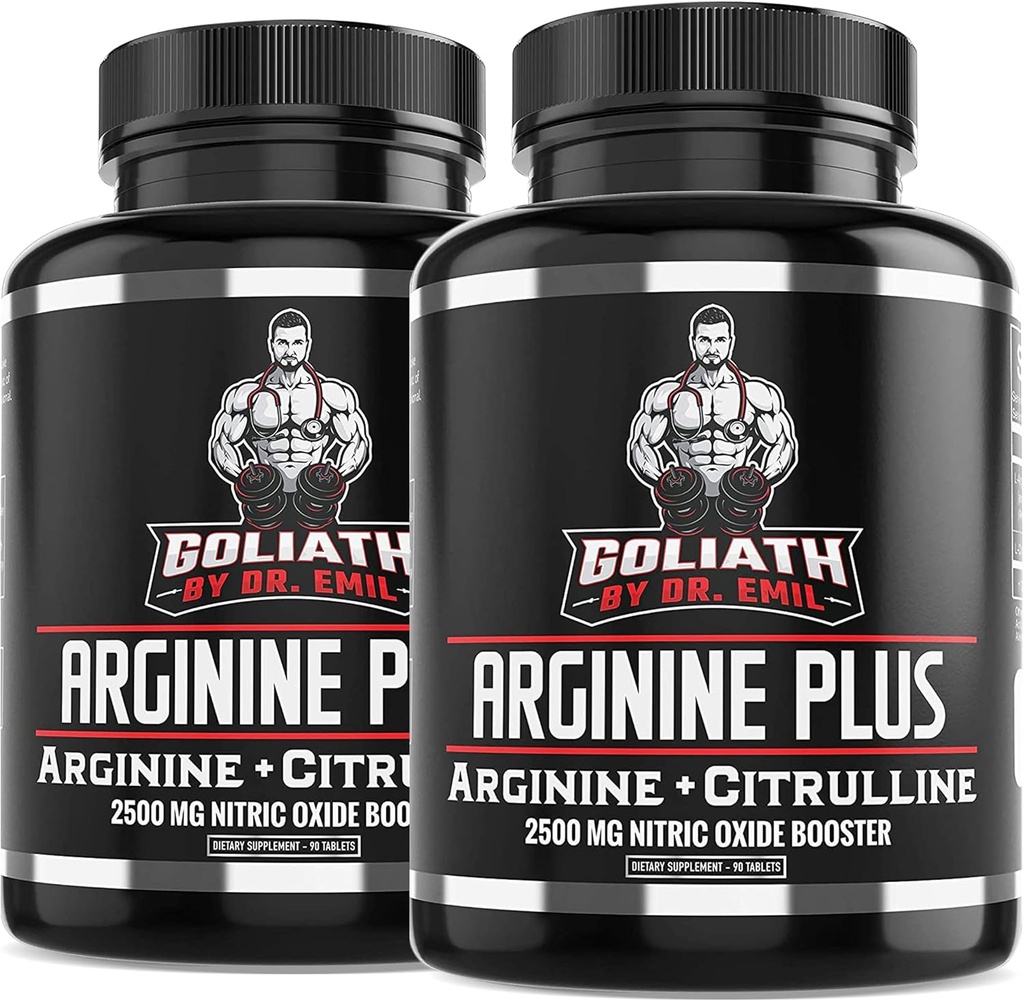 Emil의 ARGININE Plus - L Arginine + L Citrulline - 2500 MG High Dose NO Booster Tablets - 혈관 및 심장 건강을위한 니트로 산화물 보충 (아르기닌 AAKG 및 Citrulline Malate 2 : 1)