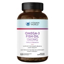 비타민 세계 세겹 힘 Omega 3 물고기 기름 1360 mg 보충교재, 950 mg EPA & DHA를 가진 활동적인 Omega-3 지방산은, 심장, 뇌 & 합동 건강을, 글루텐 해방합니다, 120 Softgels의 4 달 공급합니다