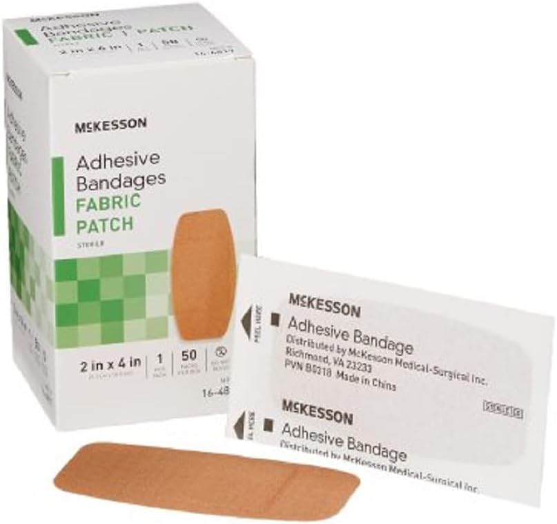 McKesson 접착성 붕대, 메마른, 직물 헝겊 조각, x 4에서, 50 조사, 1 팩