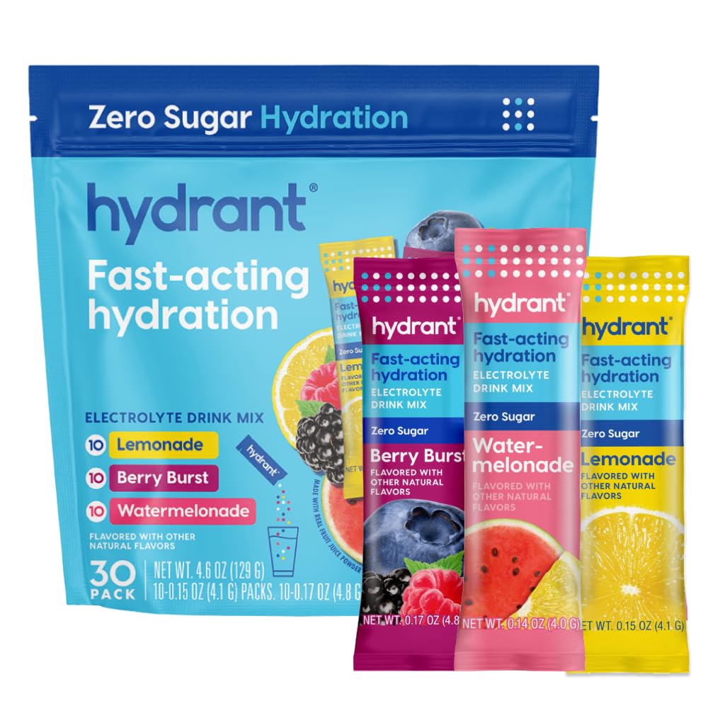 Hydrant - Hydration 분말 다양성 팩, 30의 개인적인 설탕 자유로운 즉시 Electrolyte Rehydration 소포 - 매일 사용을 위한 Zero 설탕 음료 혼합, 여행 & 운동