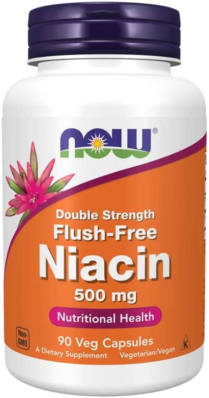 지금 음식 - Niacin 홍조 자유로운 두 배 힘 500 mg. - 90 식물성 캡슐 (s)