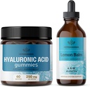 HERBAMA Hyaluronic 산과 레몬 Balm 장비 - 250 mg Hyaluronic 산 Gummies & 레몬 Balm 잎 추출물 4개 fl oz - 채식주의자, 비 GMO, 알콜 자유로운 - 2 팩의 뭉치