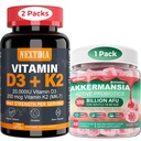 비타민 D3 20,000 IU + K2 (MK7) 200mcg Softgels + Prebiotics 섬유를 가진 Akkermansia Probiotics Gummies