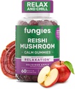 Fungies Reishi 버섯 Gummies, Delicious Apple 풍미 - 성인 지원 면역 건강, 휴식 및 건강한 노화를위한 버섯 초본 보충 거미 - 수면을위한 칼로리 - 60 서빙