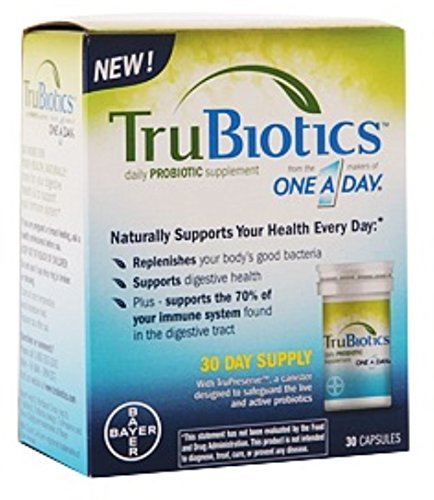 TruBiotics Daily Probiotics, 30 캡슐 - 글루텐 무료, Soy Free Digestive + Immune Health Support Supplement for Men and Women (Pack of 2)