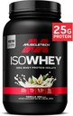 근육 기술 ISO Whey Isolate Protein Powder, Vanilla - Lean Muscle Gain, Body Building Weight Gainer & Recovery 용 포스트 운동 체육관 보충 - 25g Protein, BCAA, EAA 및 0 추가 설탕 - 2lbs