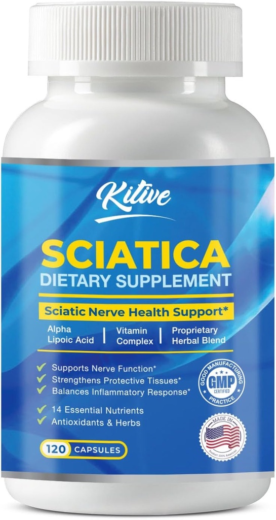 Sciatic Nerve Relief Supplement, Nerve 건강, 알파 Lipoic 산, 비타민 복합체, 120 캡슐, 미국에서 만든 고급 지원 공식