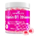 비타민 B1 Gummies Chewable Thiamine 500mg & 비타민 B3 & 비타민 C,Sugar 무료 - 비 GMO, 채식주의자, 자연적인 복숭아 풍미 - 성인 & 아이를 위한 Thiamine B1 보충교재