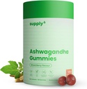 SUPPLY6 KSM-66 Ashwagandha & Vitamin D Gummy - 60 Count - 혼합 Berry, KSM-66, Vegan, Plant Based, Non-GMO, Gluten-Free & Gelatin Free, Happier You, Pack of 1