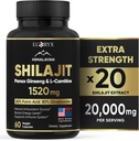 Himalayan Shilajit 보충교재, 60의 캡슐, 추출물 분말, 60% Fulvic 산, 85+ Trace 무기물, 에너지 & Immune 지원 Men & 여자를 위한 Shilajit, 확실한 수지 또는 알약 미국에 대안