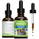 개를위한 애완 동물 웰빙 데톡스 골드 - Gentle Detoxification & Elimination Support, Immune System Care, Nettle, Blessed Thistle, Burdock Root - 수의식 공식 초본 보충 2 oz (59 ml)