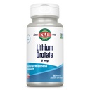 KAL 리튬 Orotate 5mg | 생분해성 및 계류 지원에 대한 킬레이트 리튬 Orotate | 유기농 쌀 Bran Extract Base | 60 VegCaps