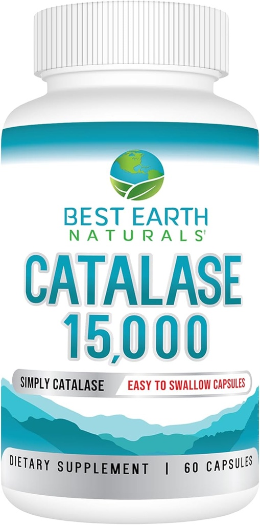 Best Earth Naturals Catalase 보충교재 15,000 - 강한 머리 - 60 캡슐 (60 일 공급)를 위한 머리 보충교재