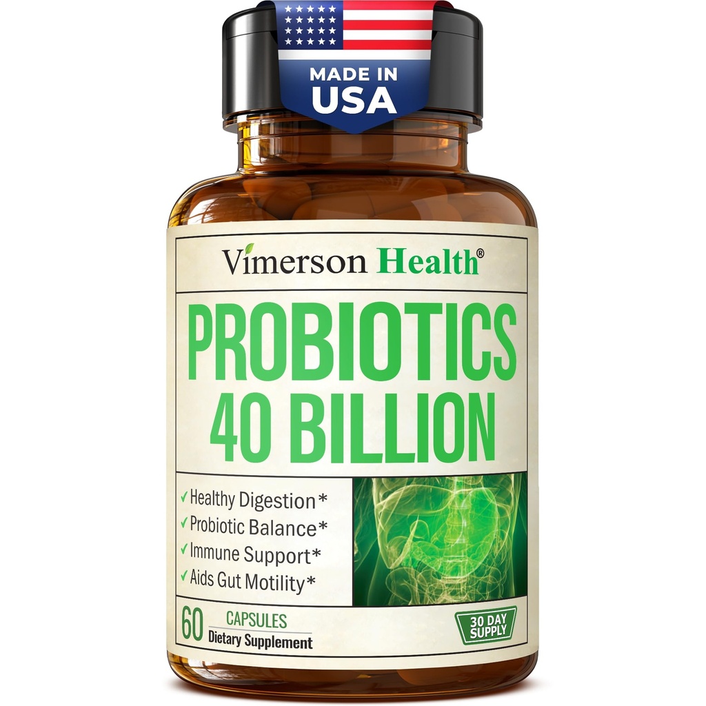 Probiotics for Women & Men with Prebiotics - 소화 건강을위한 40 억 CFU Probiotics, Gut Health & Immune Support Supplement - Lactobacillus Acidophilus Probiotic - 채식주의, 콩 및 유제품 무료