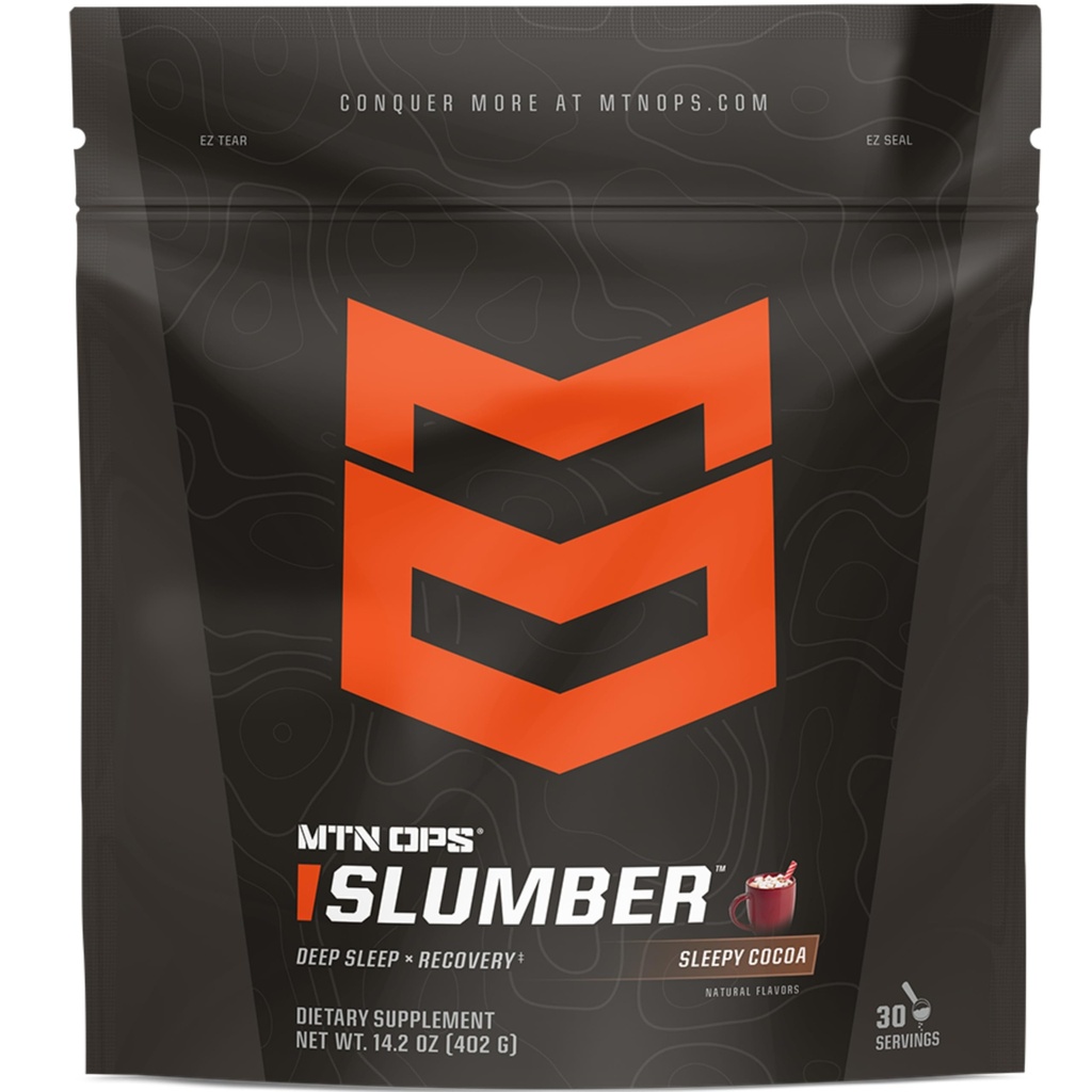 MTN OPS Slumber 근육 회복 & 깊은 수면, 수면 코코아 수면 지원 분말 음료 혼합, 30 서빙