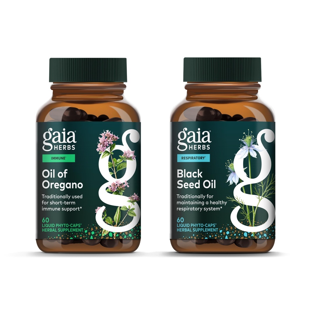 Oregano의 가이아 허브 오일 - 면역 및 산화 방지제 지원 보충 - 60 Vegan 액체 Phyto-Capsules & Black Seed Oil - Lung, 호흡기 및 산화 방지제 지원 - 60 Vegan Liquid Phyto-Capsules (2)