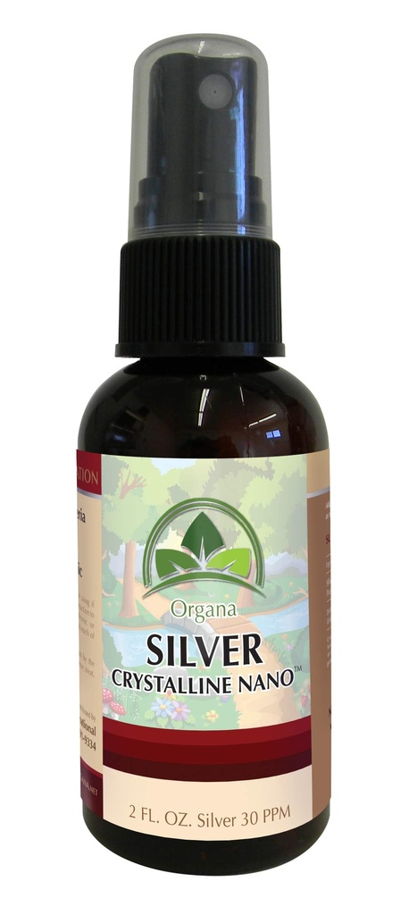 Organa 크리스탈 나노 콜로이드 실버 스프레이 - 30 PPM - 2 Ounce 스프레이 병