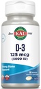 KAL 비타민 D3 5000 IU Softgels (125 mcg), 비타민 D, 칼슘 흡수, 뼈 건강, 면역 지원 보충교재, 액체 채워진 ActivGels, Soy 없이 만드는, 90의 봉사, 90의 Softgels