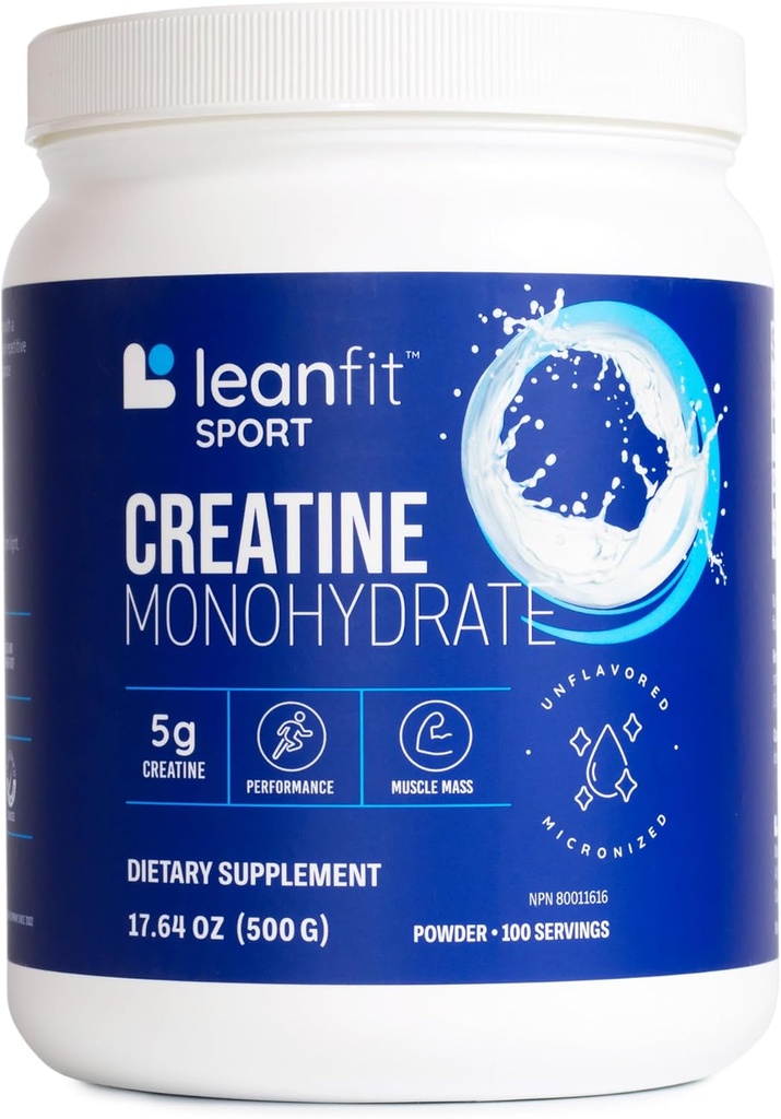LeanFit Sport CREATINE MONOHYDRATE Powder, Unflavored - Informed Choice, Micronized & Pharmaceutical Grade Creatine, Gluten-Free, Vegan - 5g Creatine Per 서빙, 100 서빙, 17.64oz 사이트맵