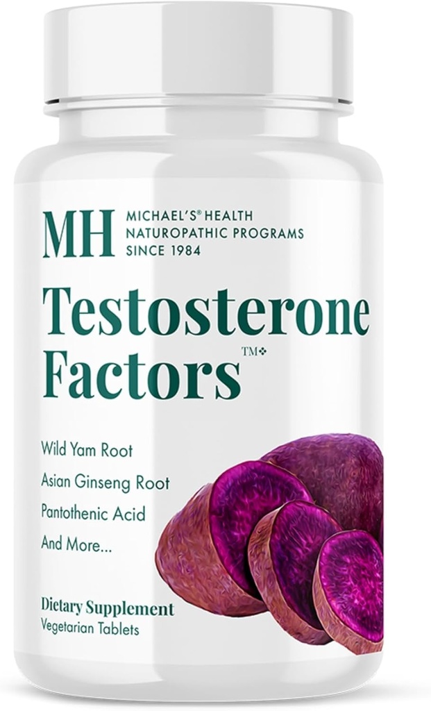 MICHAEL의 건강 Naturopathic 프로그램 테스토스테론 요인 - 120 채식 정제 - 테스토스테론 생산을 지원하는 영양사 - Kosher - 60 서빙