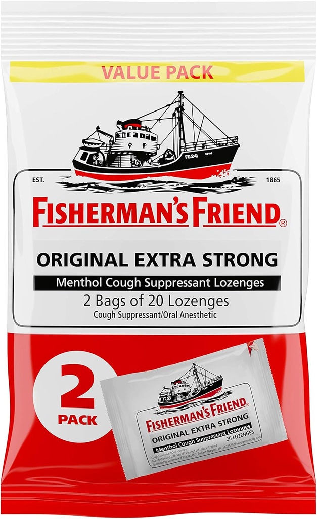 Fisherman's Friend Fishermans Drops 40ct, Original Extra Strong, 40 카운트