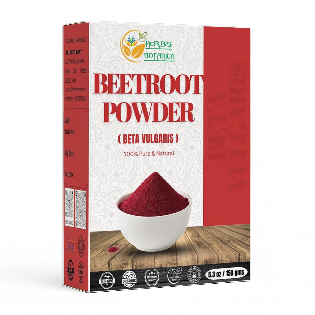베이킹과 스무디에 대 한 허브 Botanica Beetroot 분말 | Nitric 산화물 공급 | Beet Root Powder Boost Stamina 및 증가 에너지 글루텐 및 GMO 무료 5.3 oz / 150 GMS