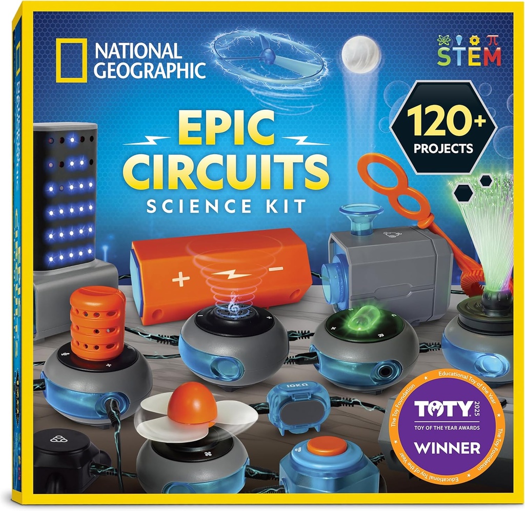 National Geographic Circuit Maker Kit - 120 전기 회로 프로젝트, 전기 회로 STEM 장난감, 전자 프로젝트, 어린이용 전기 회로 키트, 전기 키트